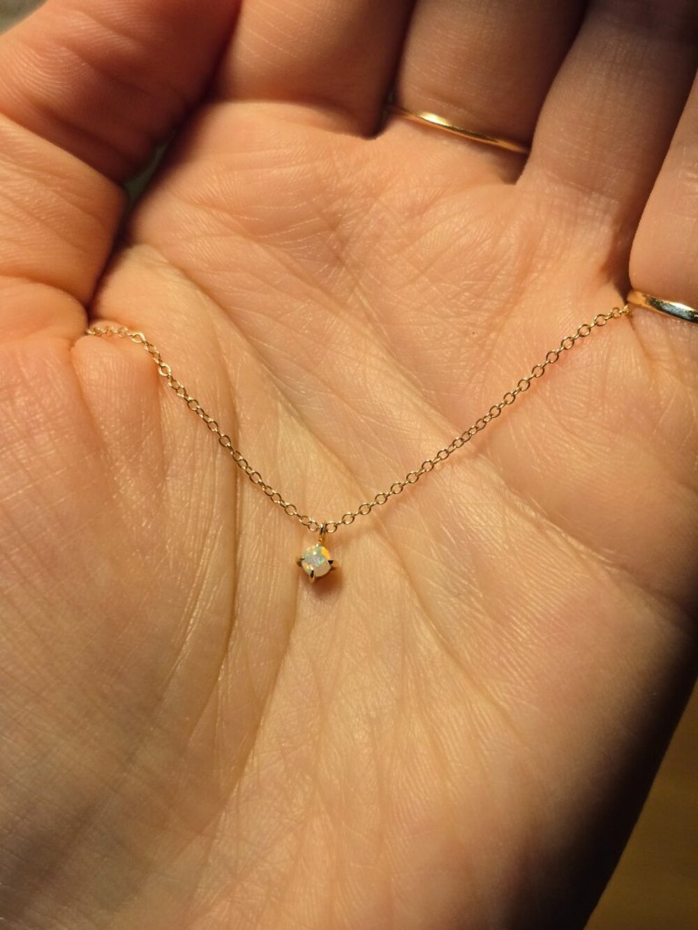 Catbird - Slumberous Light Necklace, Opal Solitaire - Picture 5 of 6